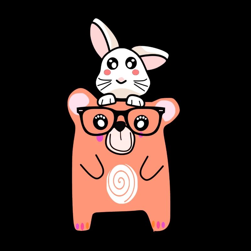 cool bear and cute bunny