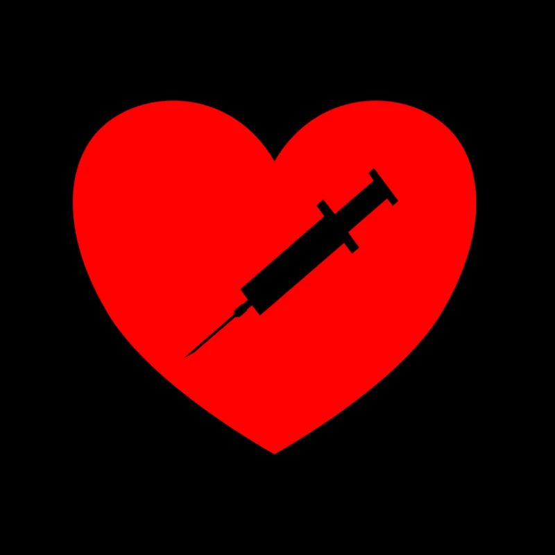 Seringue avec coeur pour p.ex. infirmière