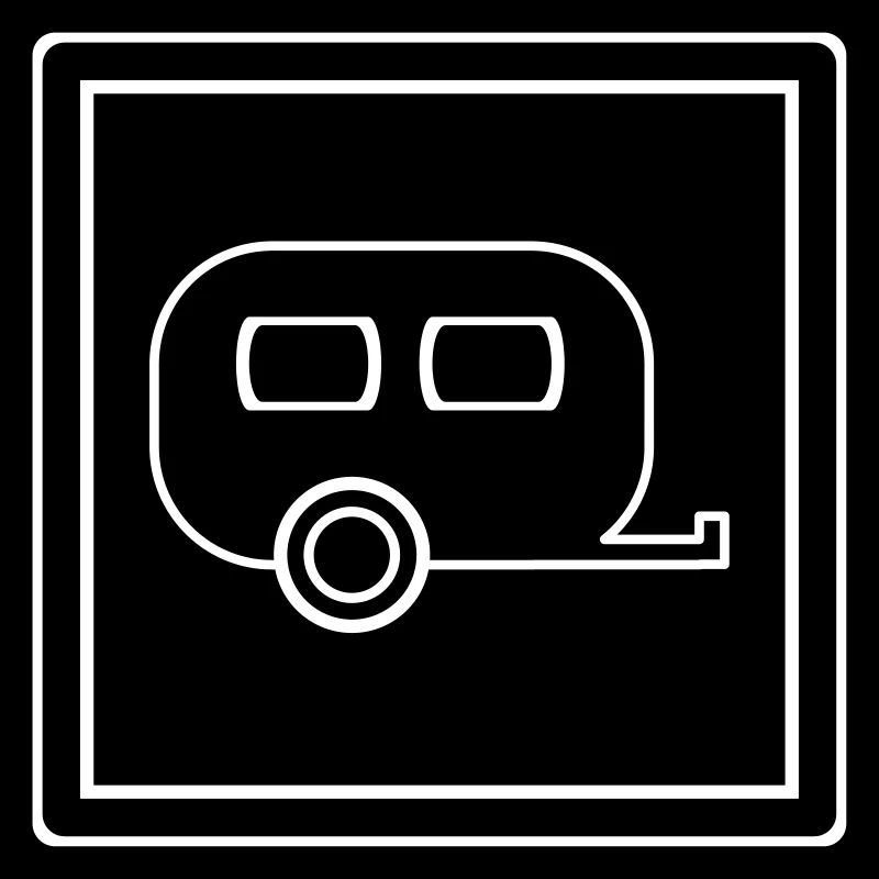 Camper/Wohnwagen Piktogramm mit Rahmen