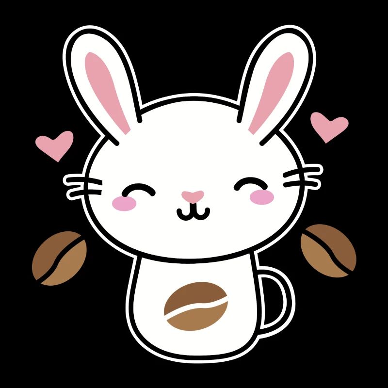 Kaffee Koffein Hase Kaninchen Kaffeebohne Geschenk