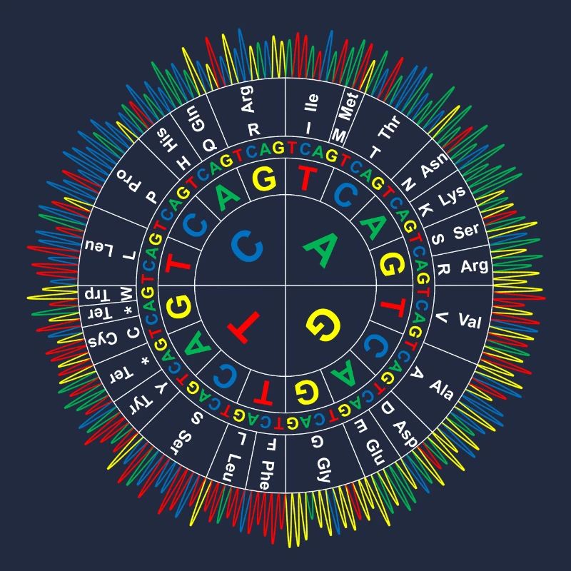Sanger Codon Circle (dunkler Hintergrund)