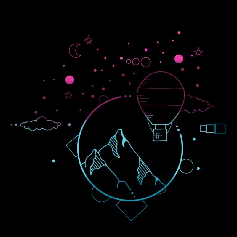 Mountain landscape gradient minimalistic