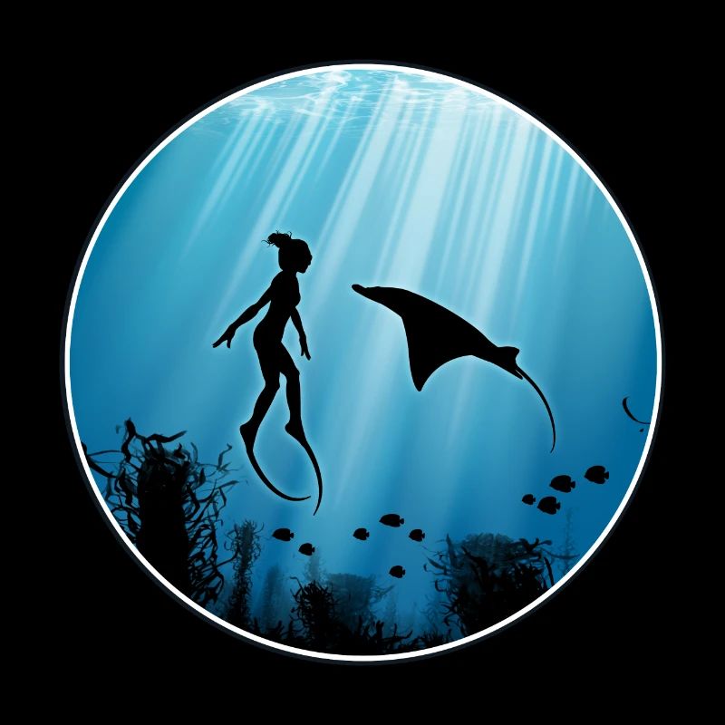 Freitaucher und Mantarochen