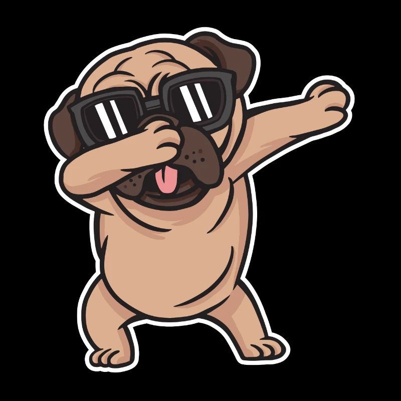 Dab Dabbing Pug Dog Chien Danse Tendance Tendance