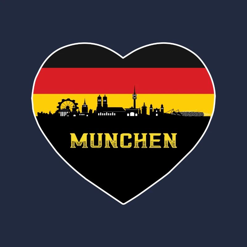 Munich Germany Skyline München German Flag