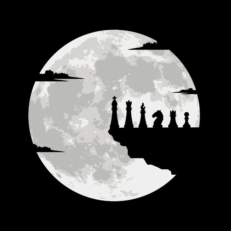 Échecs pièces d'échecs joueur d'échecs pleine lune