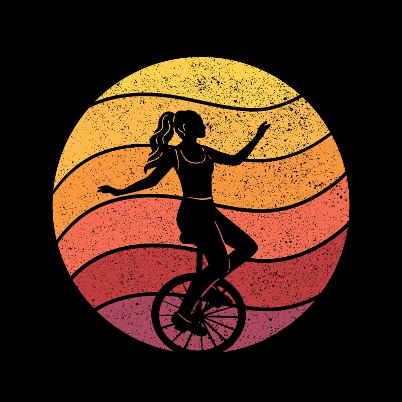 Einrad Geschenk Einradfahrerin Einradfahren Retro