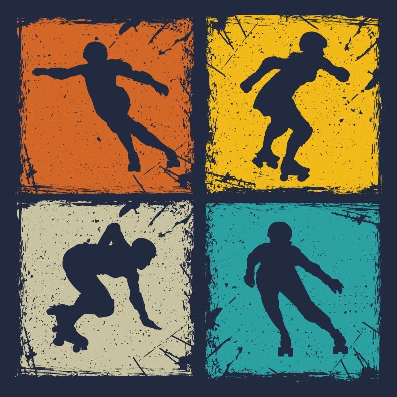 Roller Derby retro Quadrate einzigartige Roller Derby