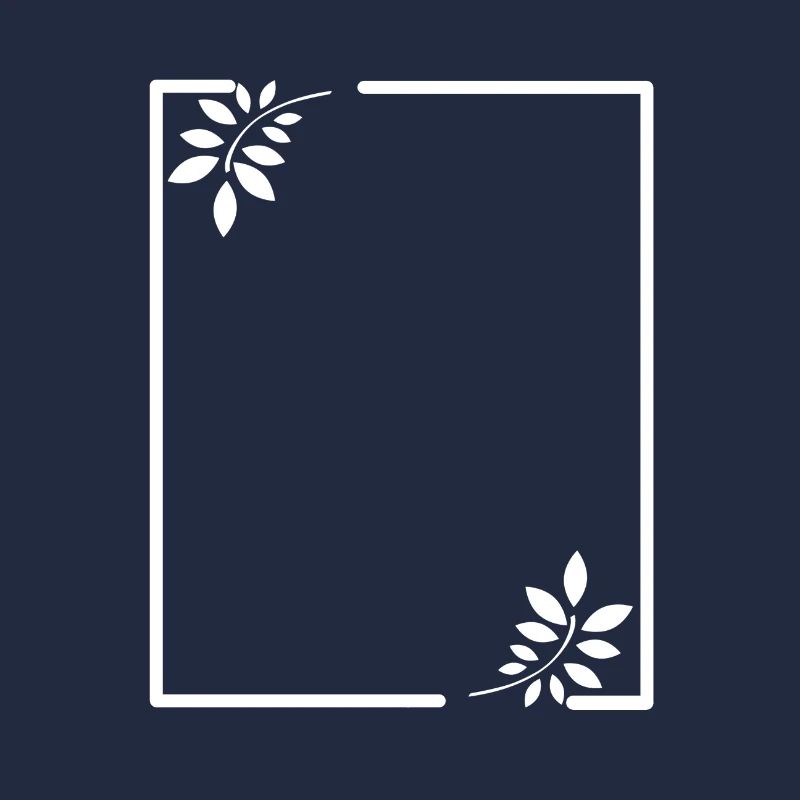 White frame with leaves gift
