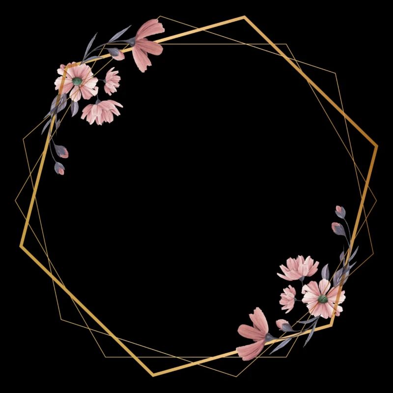 Élégance géométrique avec des fleurs roses