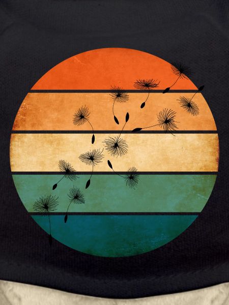 Retro sunset with dandelion