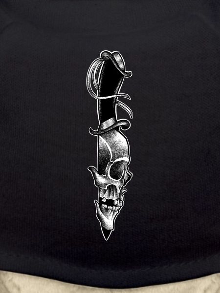 Totenkopf im Dotwork-Stil