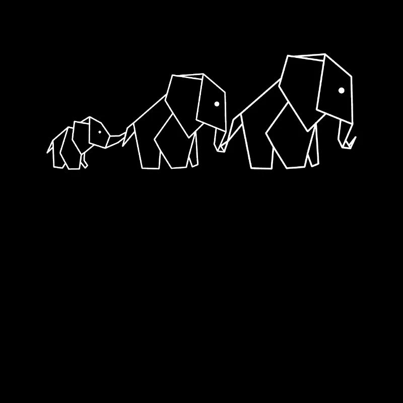 Origami Elephant Elephant Herd Lines
