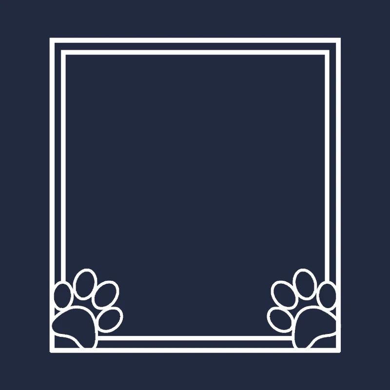 Dog Paws Background Frame Dog Decoration