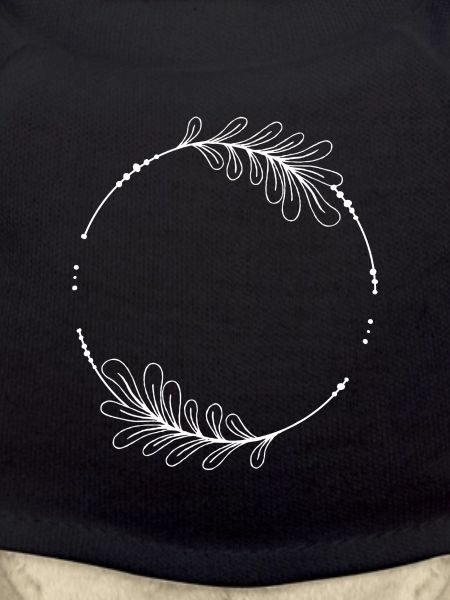 Weißer Kreis Rahmen mit Blättern