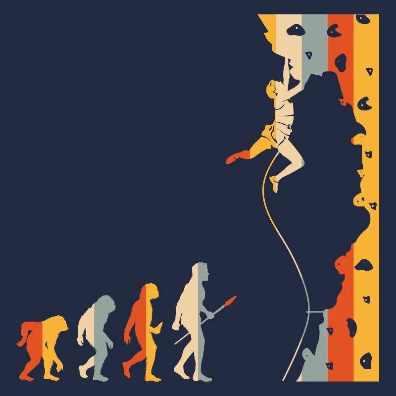 Vintage Kletterer Evolution Bouldering Climber