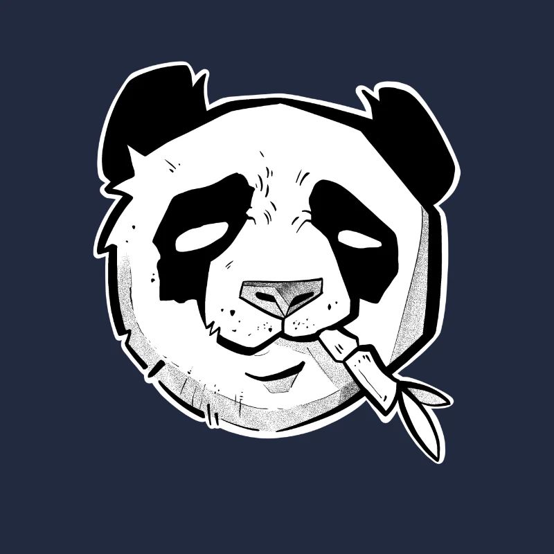 Tête de panda mignonstyle sketchy et dotwork