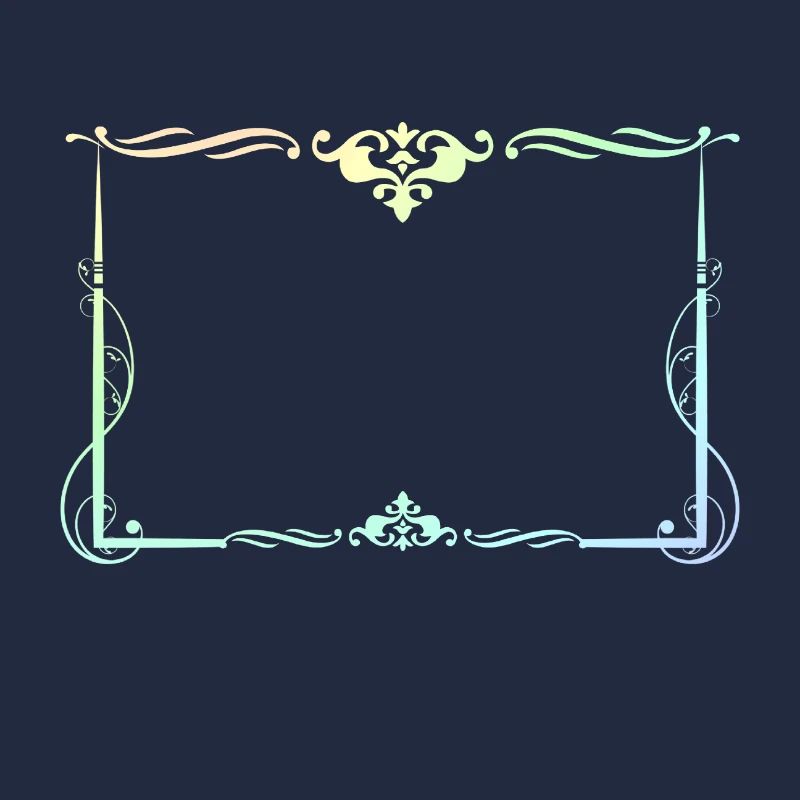 Cadre rectangulaire coloré avec ornements