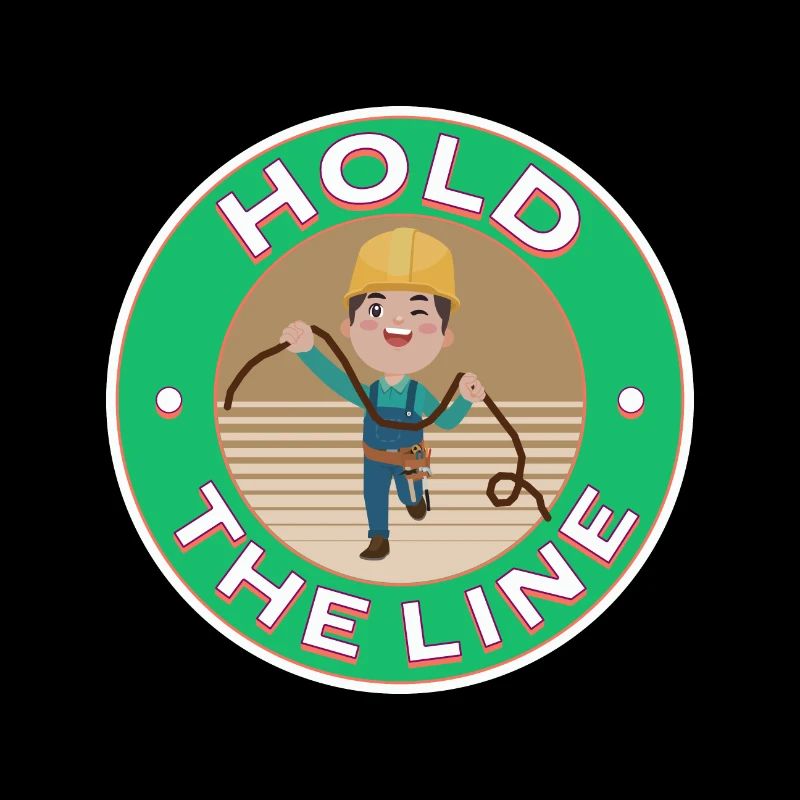 hold the line coloured funny design electrician