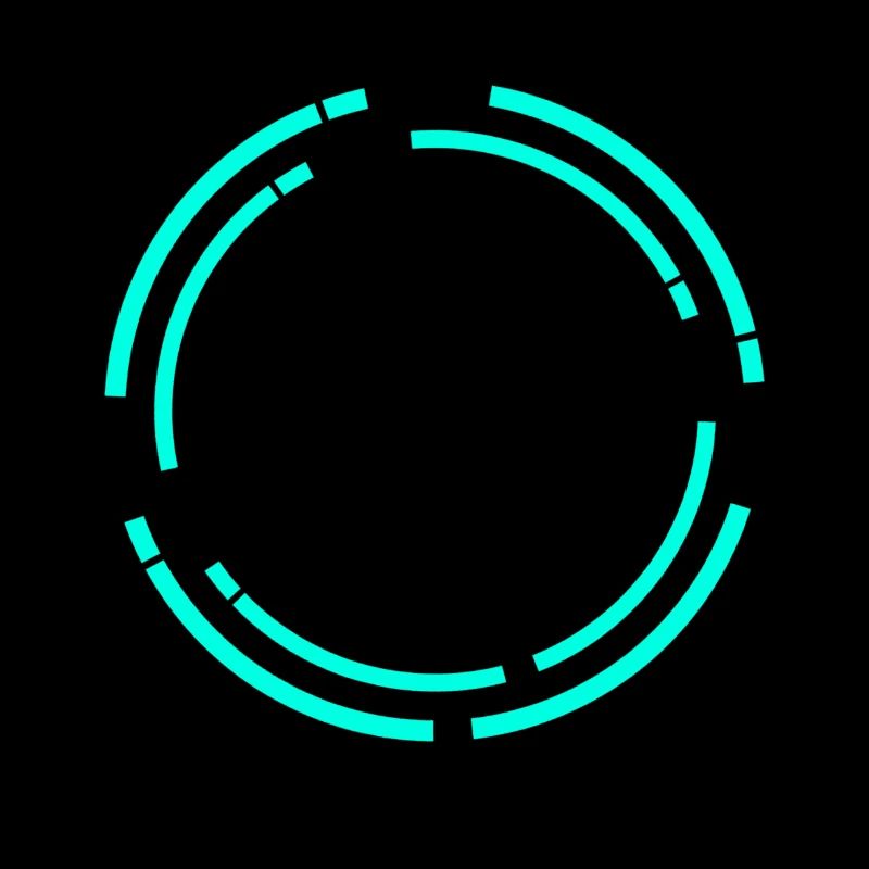 Cadre circulaire turquoise pour les nerds
