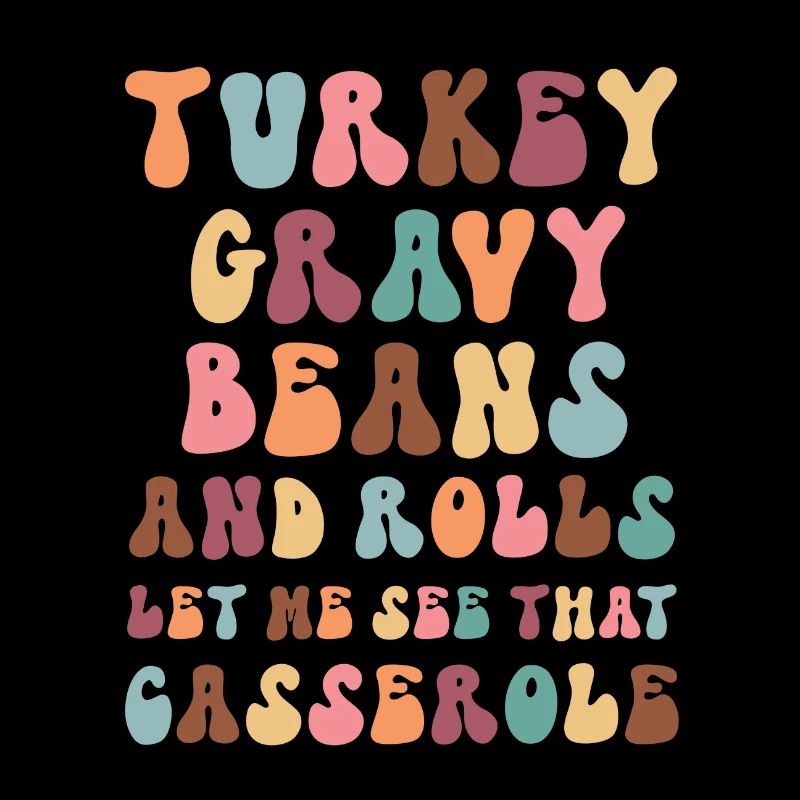 Thanksgiving Turkey Gravy Beans and Rolls Retro
