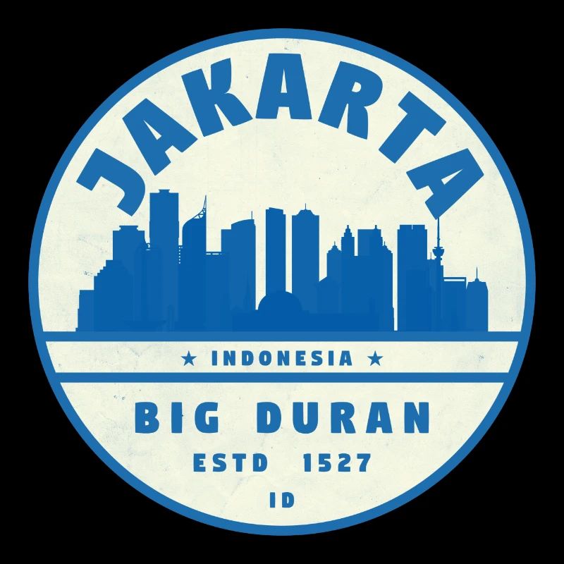 Logo du circuit de la ligne d’horizon de Jakarta Bleu Blanc