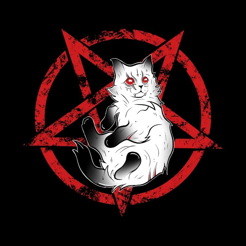 Dark cat pentacle occulte Halloween