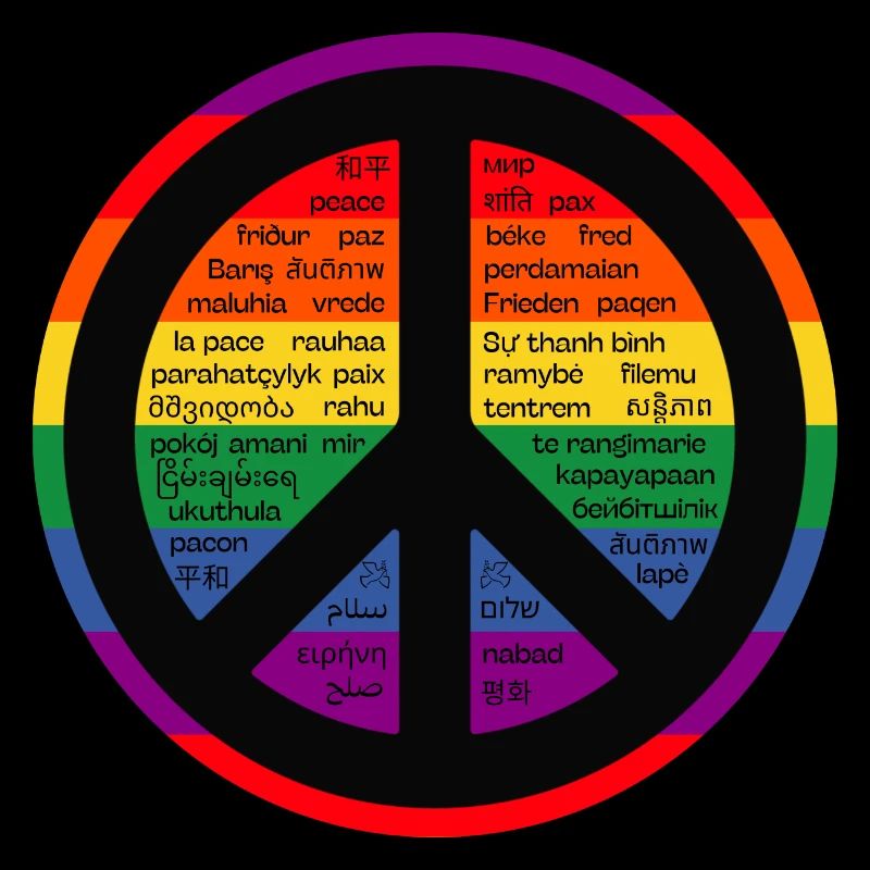 Signe arc-en-ciel de paix.