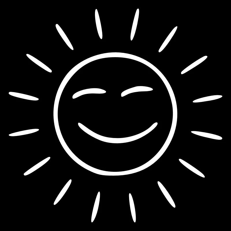 Sun Drawing Nature Sketch White