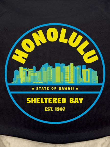Honolulu Skyline Retro Badge