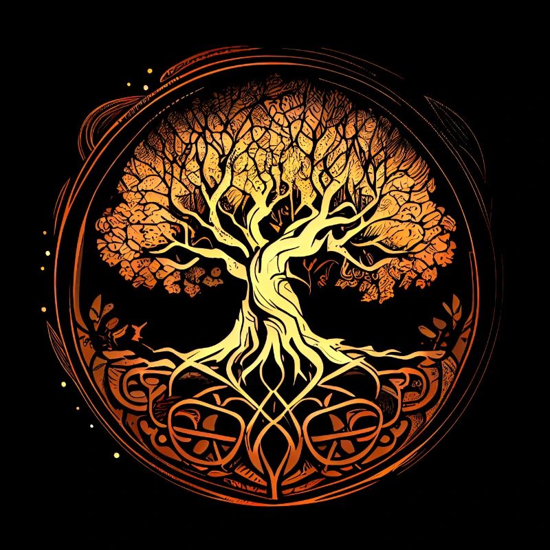 Mythique Yggdrasil l’Arbre du Monde doré