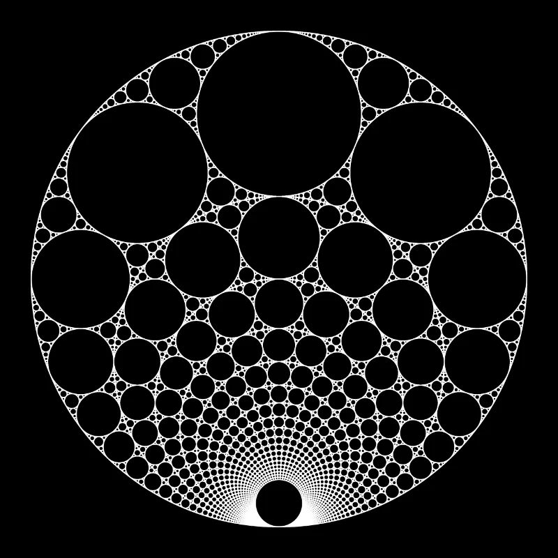 White Nested Apollonian Gasket Math Fractal