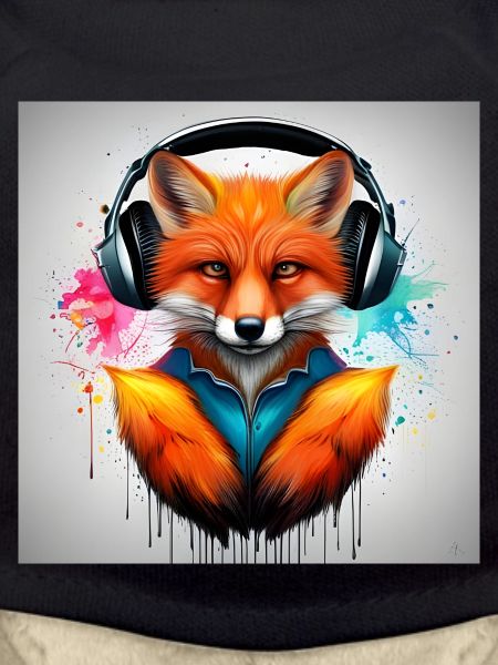 Fuchs mit Kopfhörer Hoodie Kunst