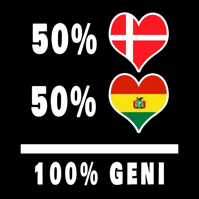 Bolivia and Denmark 100% genius flag