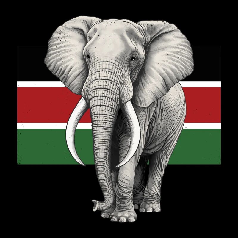 Drapeau éléphant du Kenya