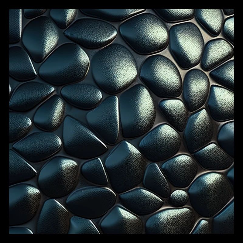Black Cobblestone Metallic Textured Pattern