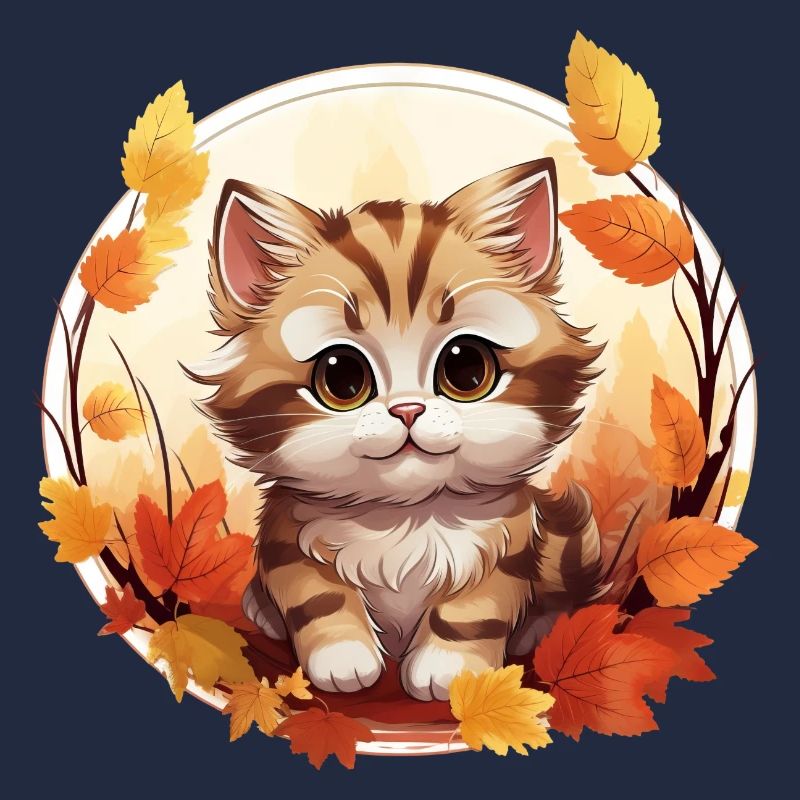 Chat d’automne au coucher du soleil: douce tranquillité