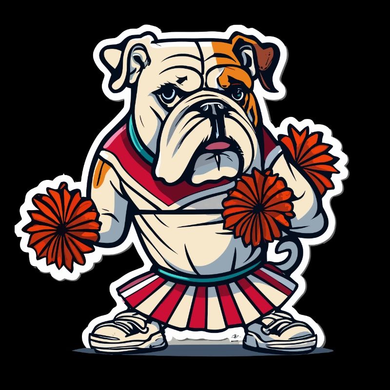 Cheerleading Mädchen Bulldogge Hund Geschenk