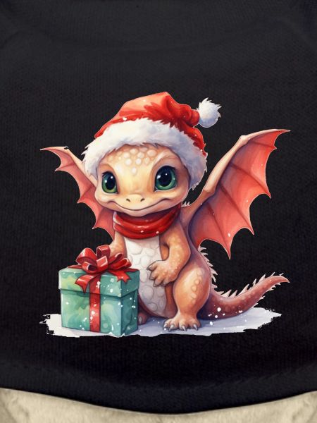 Weihnachtsdrache mit Geschenk