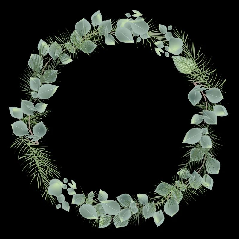 Couronne d’hiver de branches d’eucalyptus et de sapin