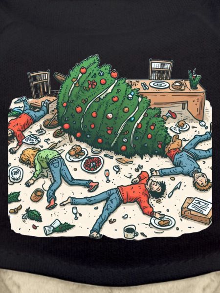 Exuberant Christmas tree party