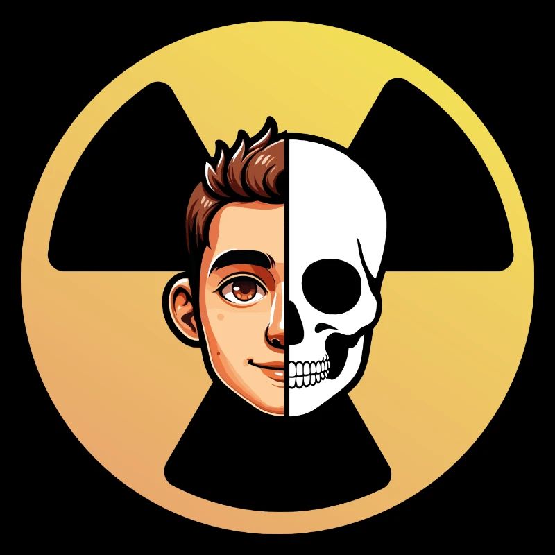 Logo Radioactive Face Skeleton Humor Radiology