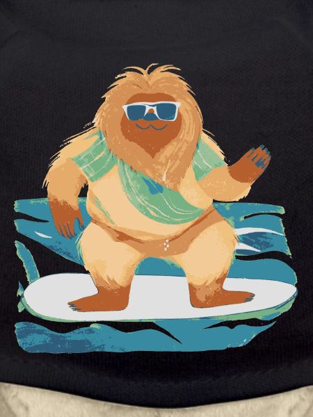 Bigfoot on surfboard