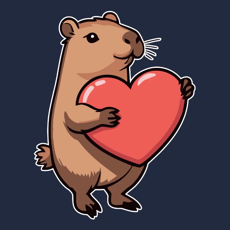 Capybara mit Herz Valentinstag