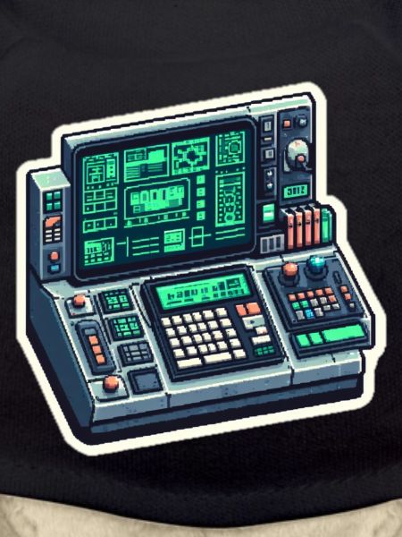 Retro Computer Console Neon