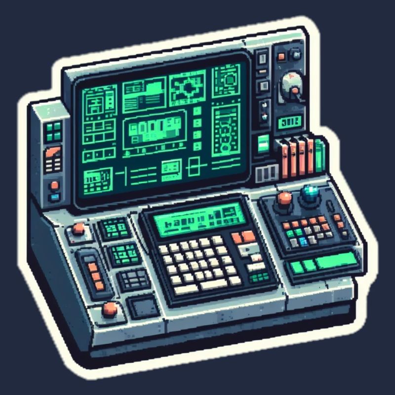 Retro Computer Console Neon