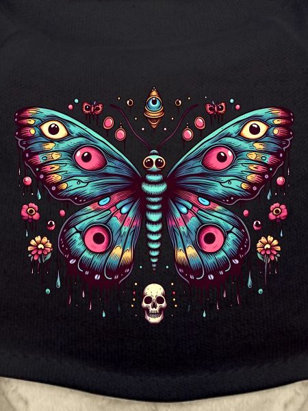 Scary butterfly with skull
