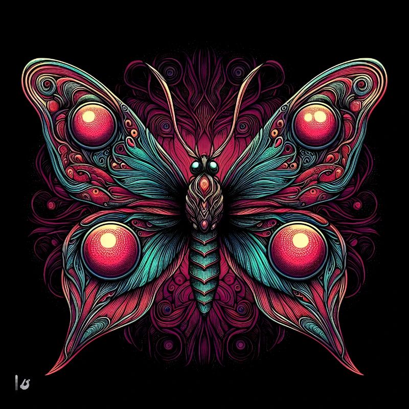 Papillon effrayant avec crâne