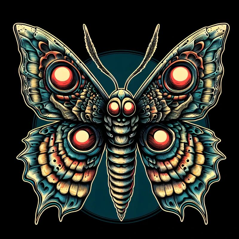 Papillon effrayant avec crâne