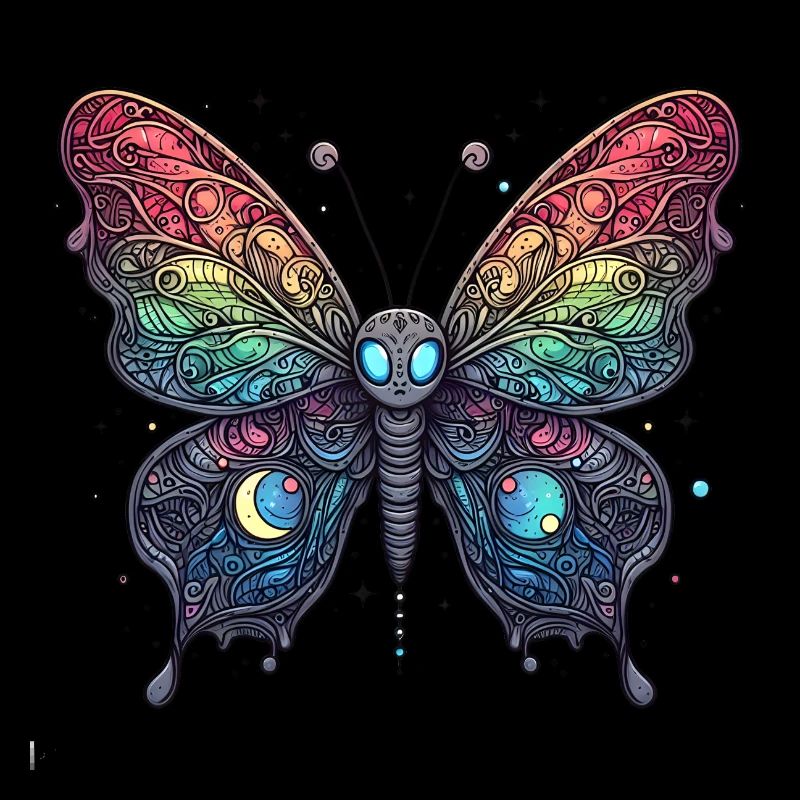 Schauriger Schmetterling mit Totenkopf